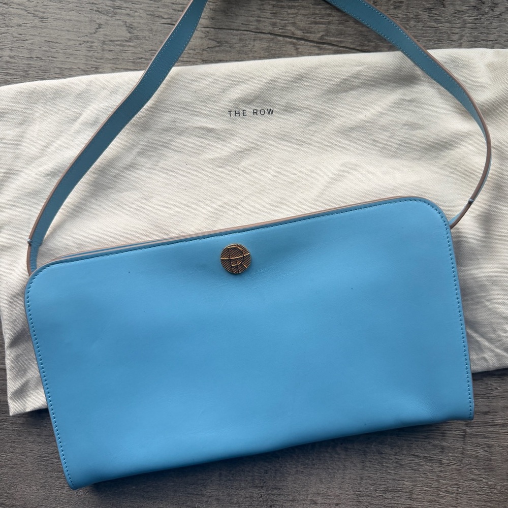 The Row Shoulder Clutch Bag in Blue Calfskin w/ Removable Strap Authentic - Picture 2 of 8
